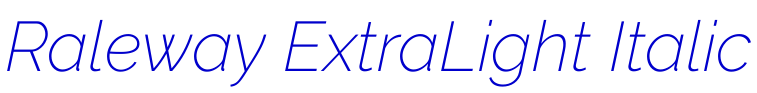 Raleway ExtraLight Italic 字体